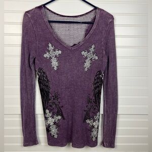 Docal Purple Embellished Women's Top